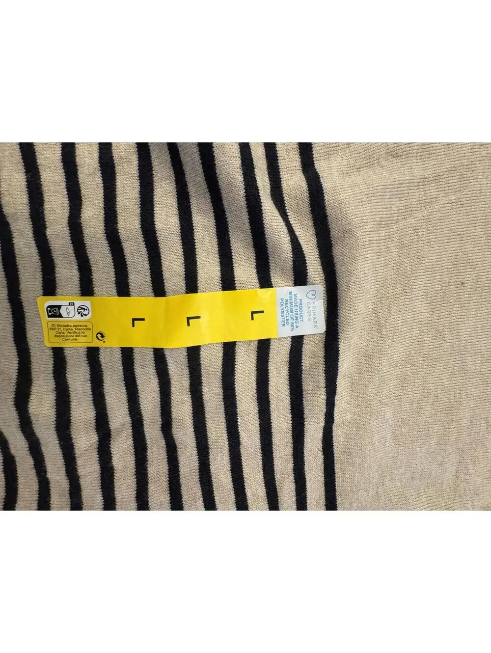 Primary Women's Beige and Navy Striped Wool Blend Sweater Size L j-2 - Picture 2 of 8
